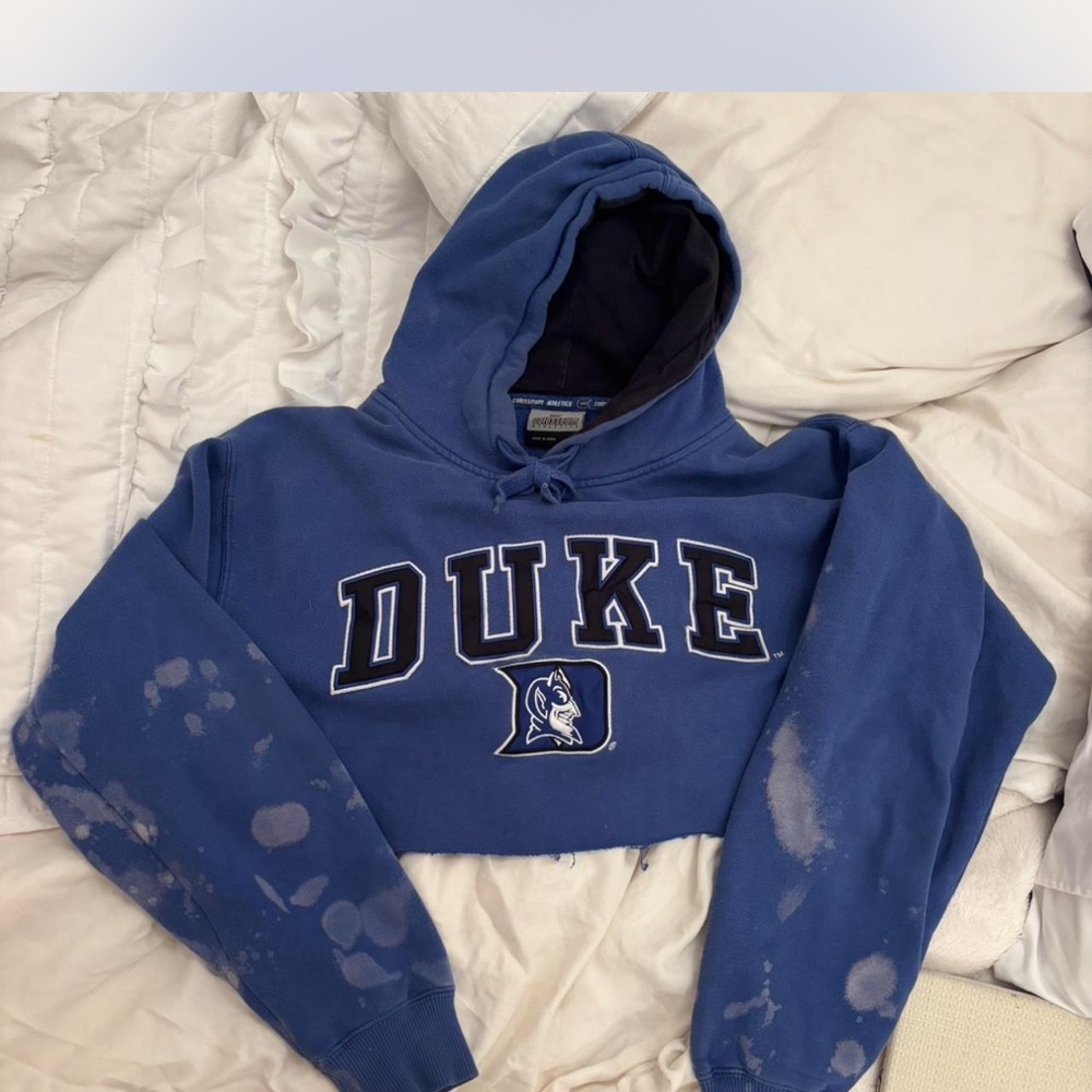 Blue Duke Cropped Hoodie Bleached